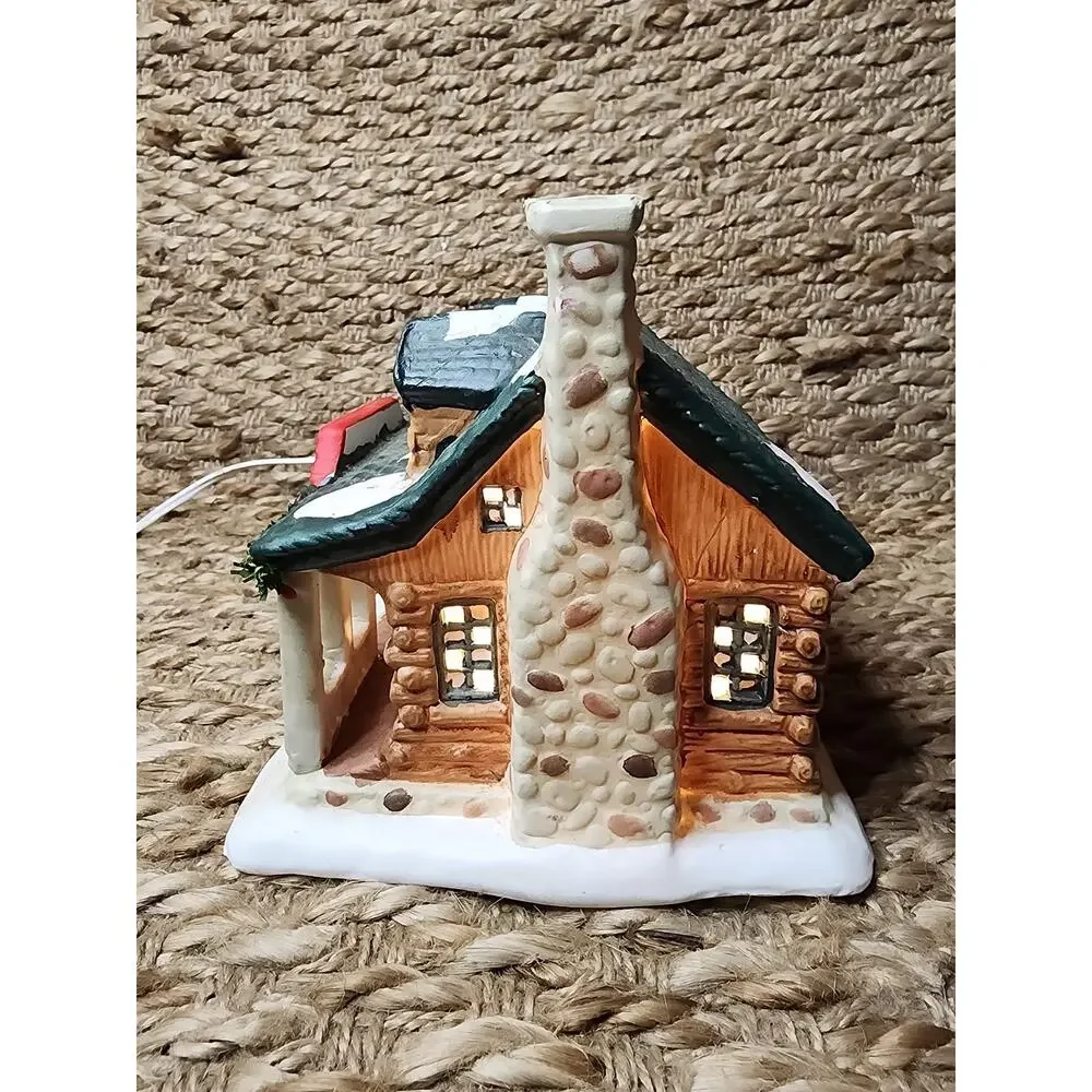 Vintage Lighted Guest House Lodge Porcelain Christmas Village Holiday Decor